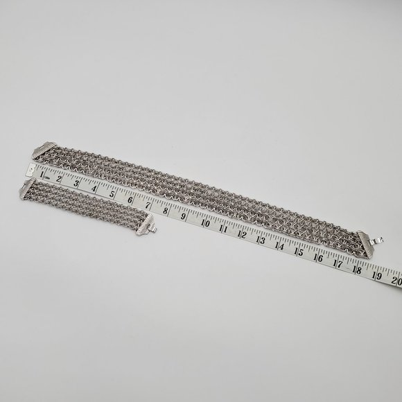 Monet Vintage Chain Mail Necklace & Bracelet Set - Picture 14 of 16